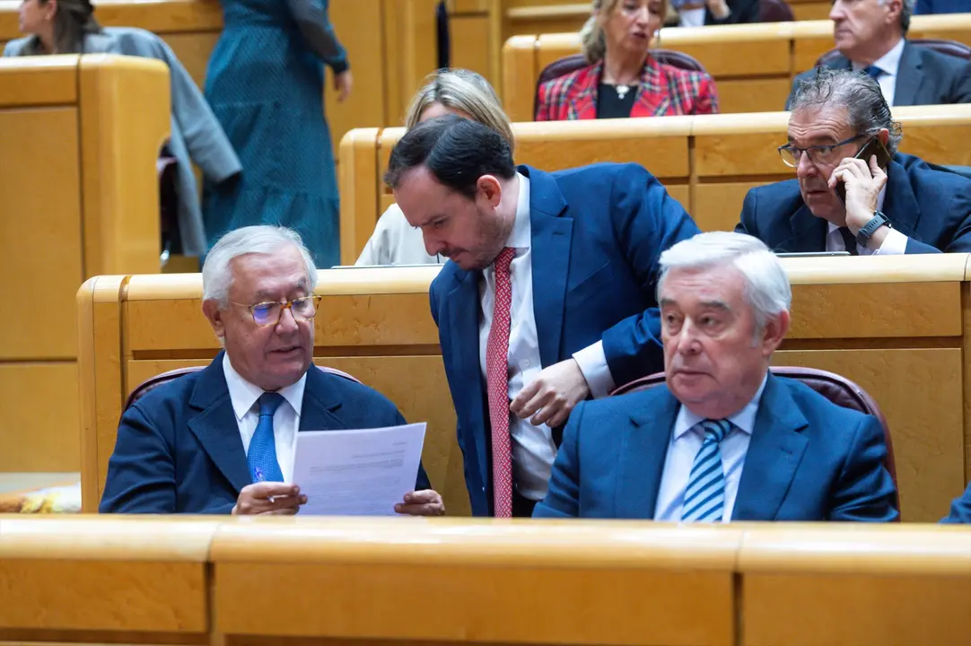 El senador del PP Javier Arenas (1i) durante una sesi&oacute;n plenaria en el Senado. EP / Gustavo Valiente