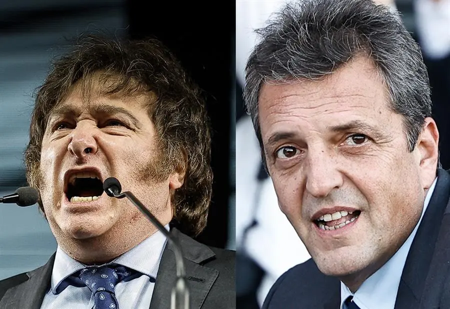 Los candidatos a la presidencia de Argentina, Javier Milei y Sergio Massa. EF / Archivo