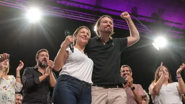 Yolanda Díaz y Pablo Iglesias.