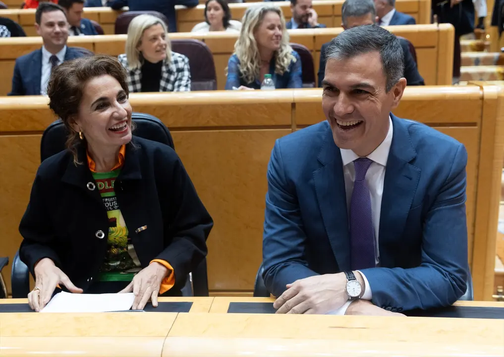 La ministra de Hacienda, Mar&iacute;a Jes&uacute;s Montero y el presidente del Gobierno, Pedro S&aacute;nchez. EP / Eduardo Parra