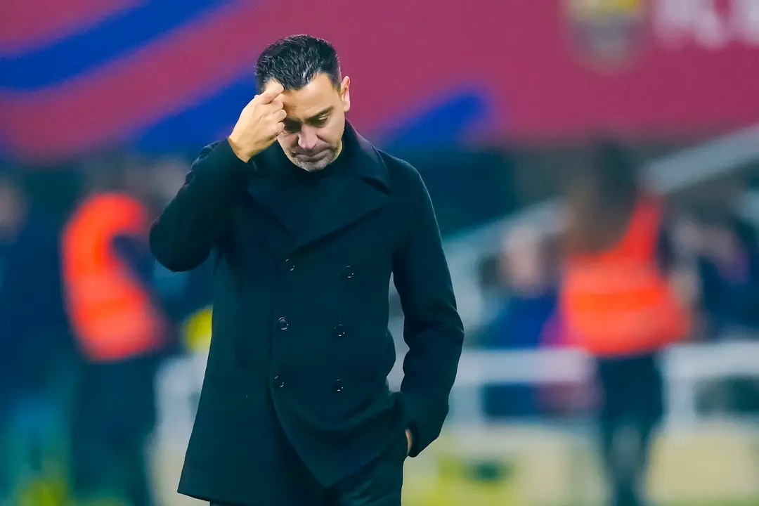 El t&eacute;cnico del FC Barcelona Xavi Hern&aacute;ndez durante el partido de la jornada 22 de LaLiga EA Sports entre el FC Barcelona y el Villarreal CF. /  Enric Fontcuberta