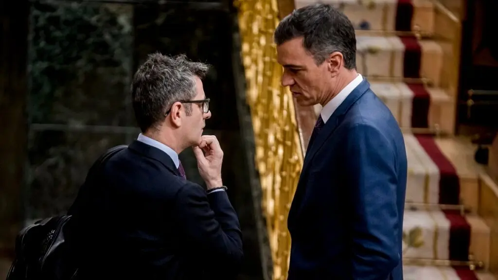 El ministro de la Presidencia, F&eacute;lix Bola&ntilde;os, y el presidente del Gobierno, Pedro S&aacute;nchezEl ministro de la Presidencia, F&eacute;lix Bola&ntilde;os, y el presidente del Gobierno, Pedro S&aacute;nchez. EUROPA PRESS
