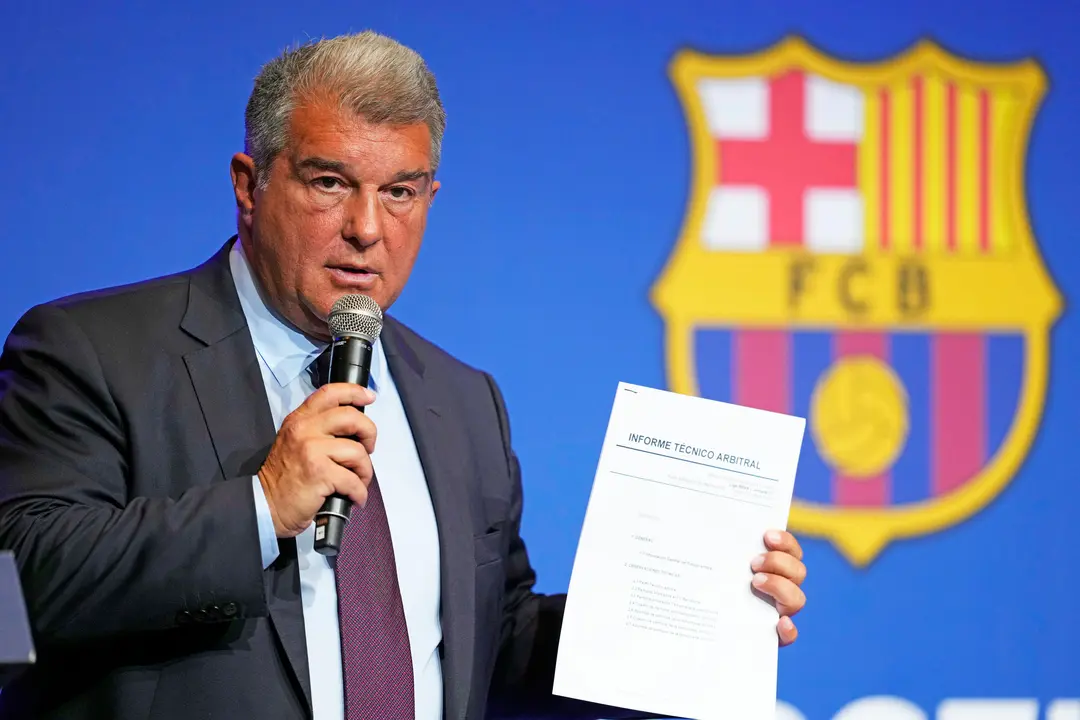 El presidente del Barcelona, Joan Laporta. / EFE/Alejandro Garcia