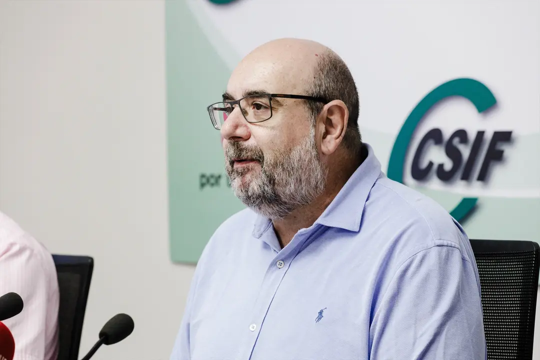 El presidente de la Central Sindical Independiente y de Funcionarios (CSIF), Miguel Borra. EP / Carlos Luj&aacute;n