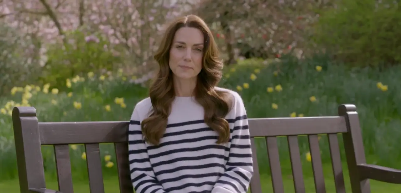 Kate Middleton durante el comunicado. / Twitter