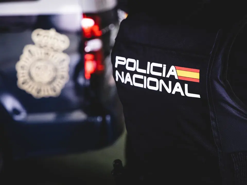 Un coche y un polic&iacute;a nacional de espaldas. EP