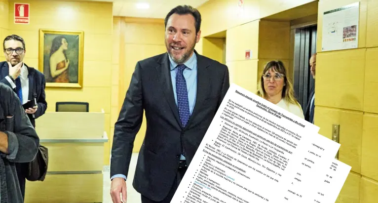 El ministro de Transportes &Oacute;scar Puente y el listado negro de los medios.