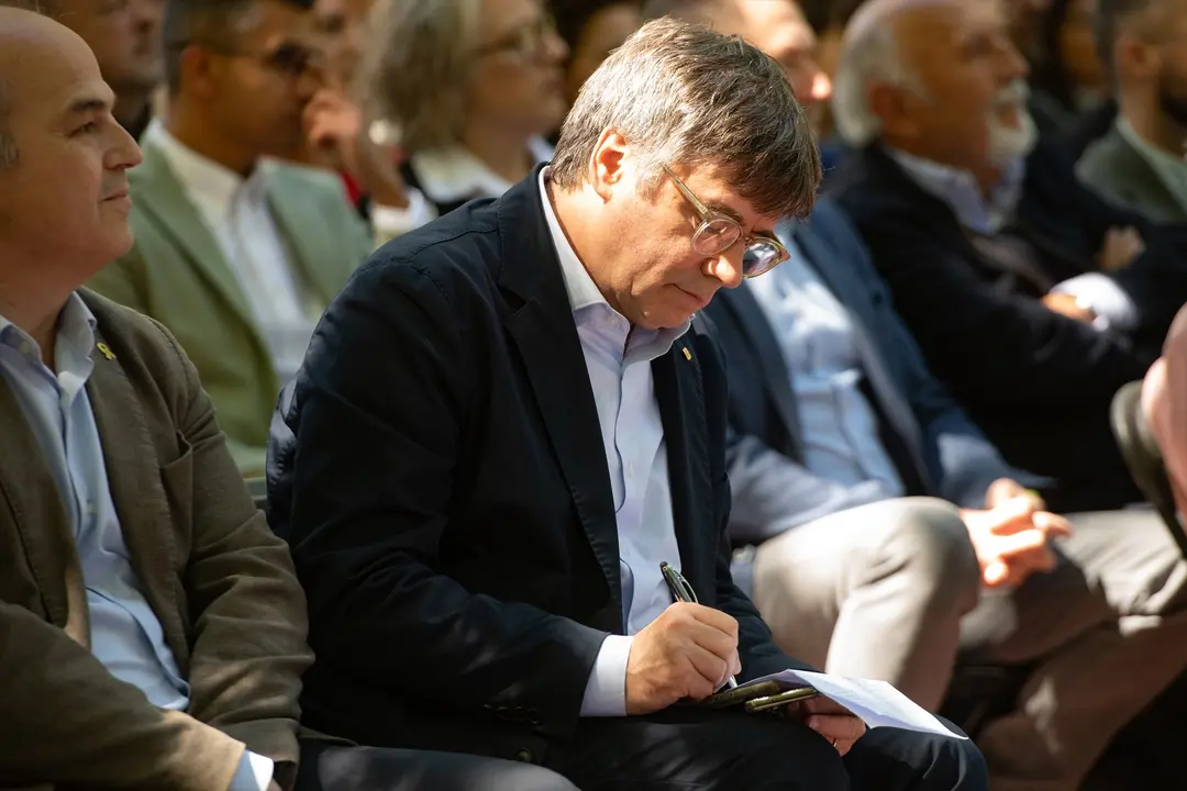 El expresidente de la Generalitat y candidato de Junts a las elecciones catalanas, Carles Puigdemont. Gl&ograve;ria S&aacute;nchez