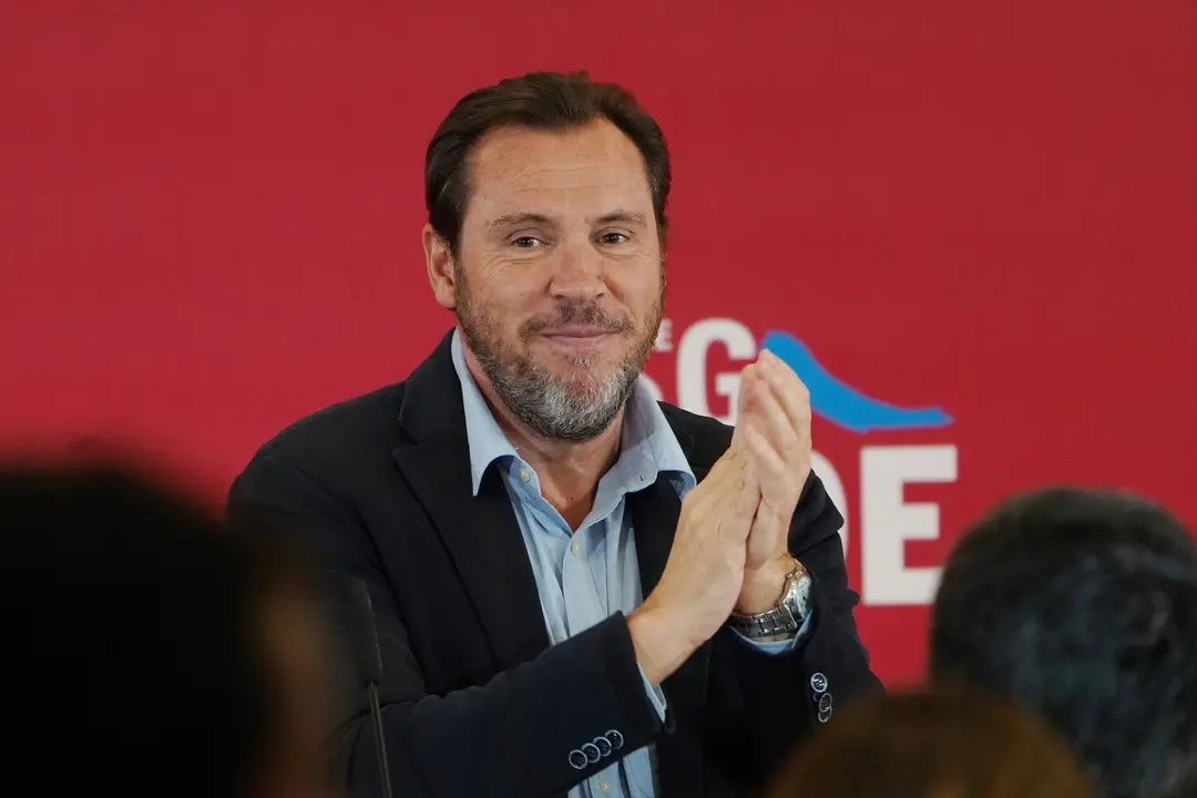 El ministro de Transportes y Movilidad Sostenible, &Oacute;scar Puente, durante el congreso del PSdeG. &Aacute;lvaro Ballesteros