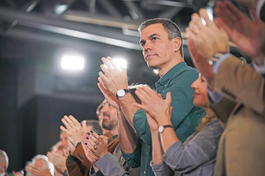 El presidente Pedro Sanchez durante un acto de su partido. / Alerta