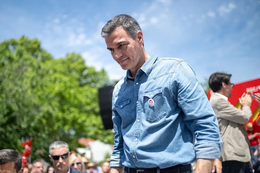 El secretario general del PSOE y presidente del Gobierno, Pedro S&aacute;nchez, durante un mitin del PSC. Lorena Sop&ecirc;na