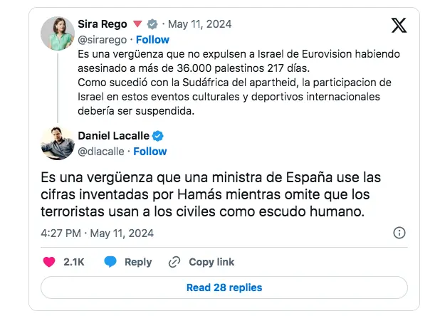 Captura de los tuit publicados. Alerta