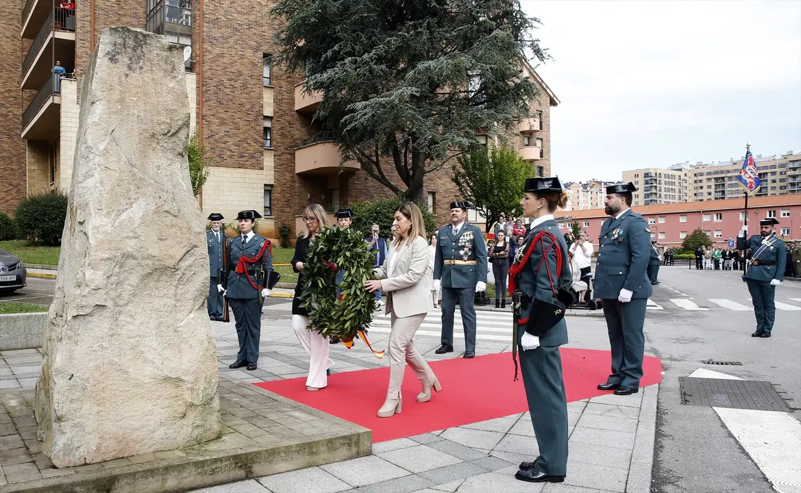 La presidenta de Cantabria, Mar&iacute;a Jos&eacute; S&aacute;enz de Buruaga, durante el acto conmemorativo del 180 aniversario de la fundaci&oacute;n de la Guardia Civil. / EP
