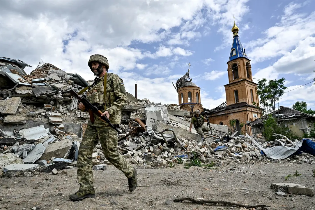 Miembros del Ej&eacute;rcito ucraniano en la regi&oacute;n de Zaporiyia. EP