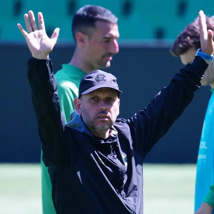 Jos&eacute; Alberto durante la sesi&oacute;n de entrenamiento de esta ma&ntilde;ana. / RRC