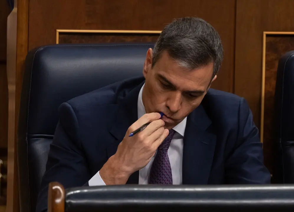 El presidente del Gobierno, Pedro S&aacute;nchez, durante una sesi&oacute;n plenaria, en el Congreso de los Diputados. Eduardo Parra / Archivo