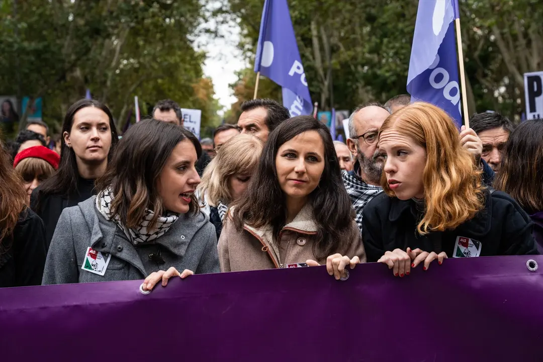 Irene Montero, Ione Belarra y Lilith Verstrynge. EP / Archivo