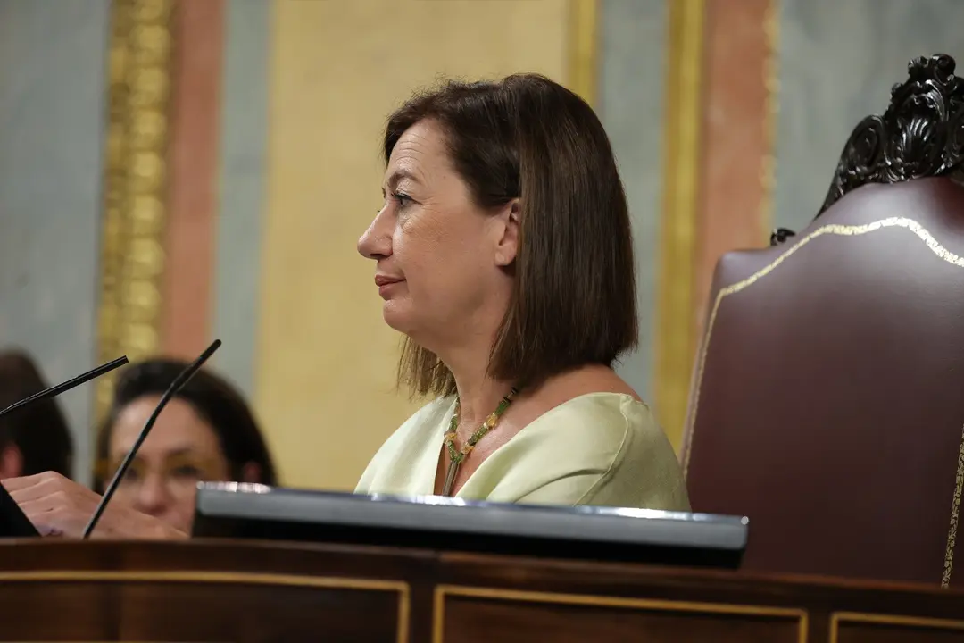 La presidenta del Congreso, Francina Armengol, durante la sesi&oacute;n de control al Gobierno. Jes&uacute;s Hell&iacute;n