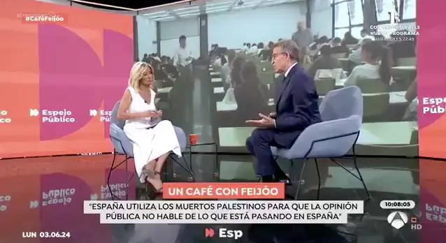 Alberto N&uacute;&ntilde;ez Feij&oacute;o durante la entrevista con Susana Griso en Antena 3. / ATRESMEDIA