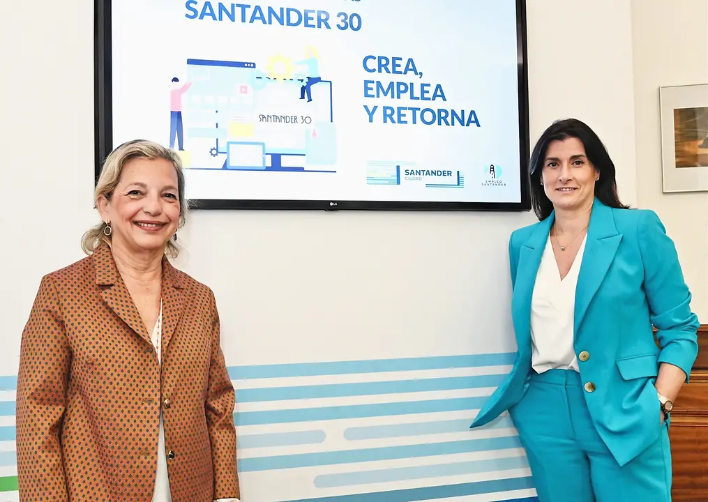 La alcaldesa Gema Igual en la presentaci&oacute;n de la ayuda  &lsquo;Santander 30 Crea&rsquo;. / Alerta