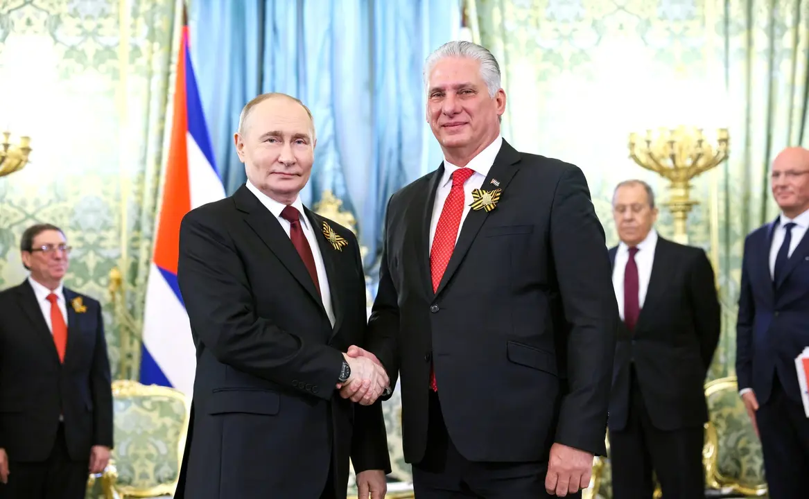 El presidente ruso, Vladimir Putin, junto a su hom&oacute;logo cubano, Miguel D&iacute;az-Canel. Kremlin