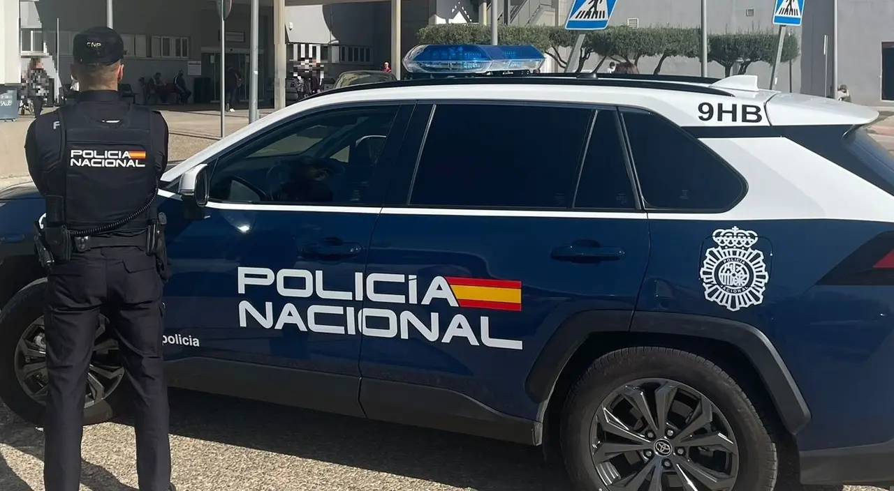 Vista de un coche de la Polic&iacute;a Nacional y un agente. / EP