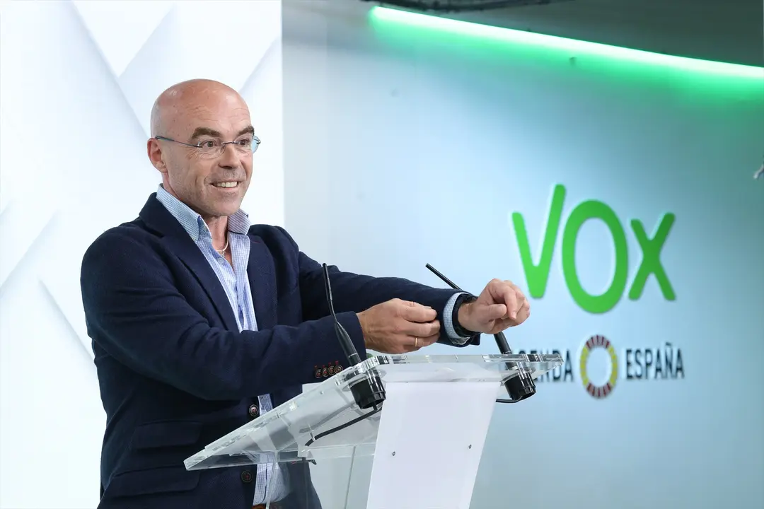El candidato de Vox a las elecciones europeas, Jorge Buxad&eacute;. Marta Fern&aacute;ndez