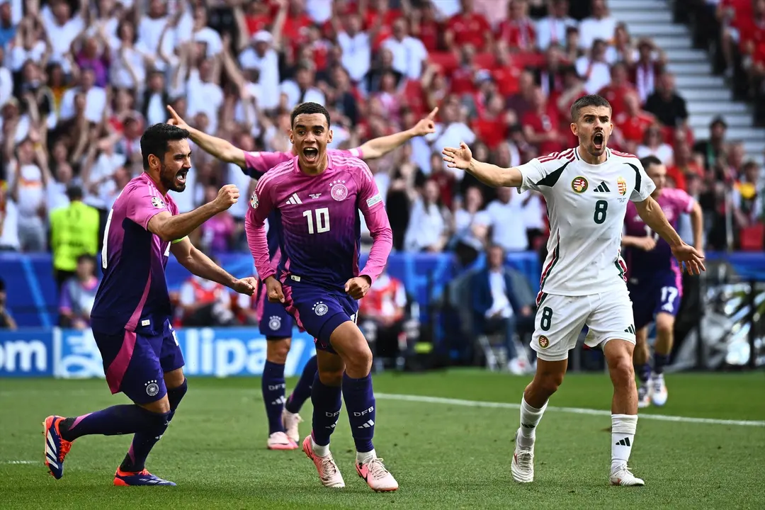Un jugador alem&aacute;n reclamando durante el partido frente a Hungr&iacute;a. Tom Weller