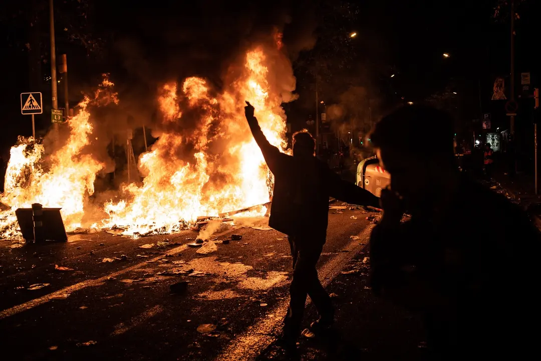 Disturbios en la zona del Camp Nou durante la manifestaci&oacute;n convocada por Tsunami Democr&agrave;tic en 2019. EP / Archivo