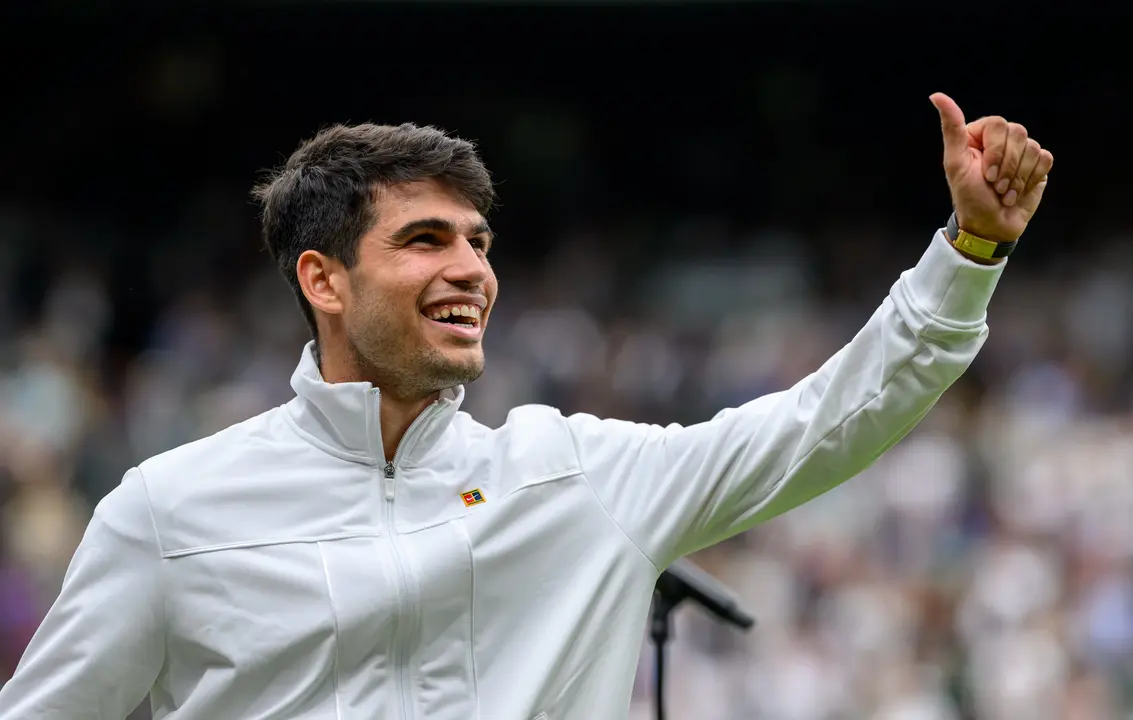 Carlos Alcaraz tras avanzar de ronda en Londres. / Wimbledon
