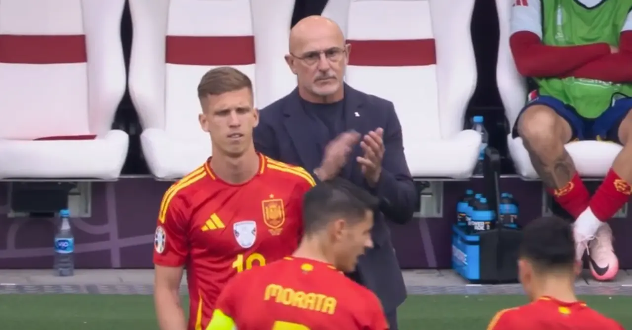 Luis de la Fuente, seleccionador de f&uacute;tbol espa&ntilde;ol, durante el partido contra Alemania. / A.E.