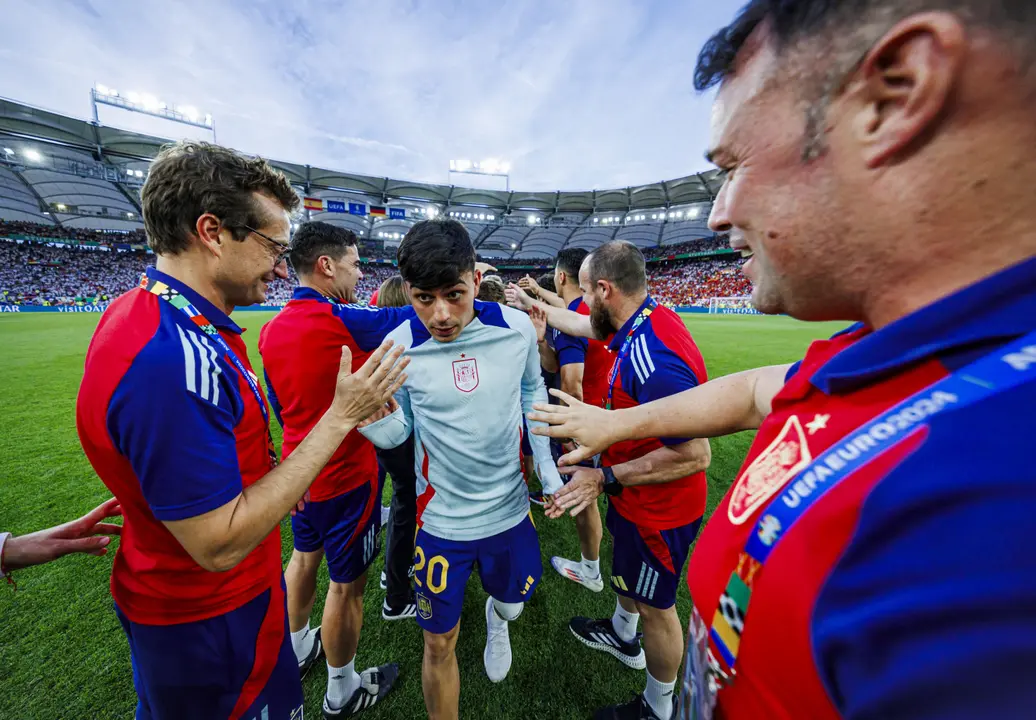 Pedri durante un pasillo con la selecci&oacute;n. / SEFutbol