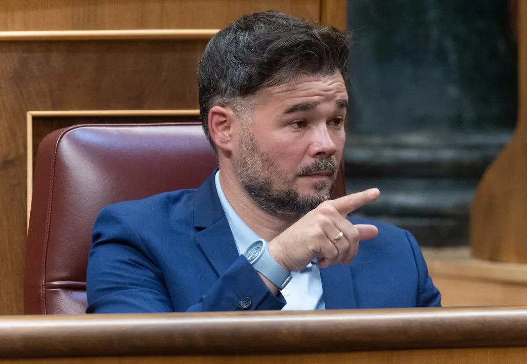 El portavoz de ERC en el Congreso, Gabriel Rufi&aacute;n, durante una sesi&oacute;n plenaria, en el Congreso de los Diputados. Eduardo Parra / Archivo