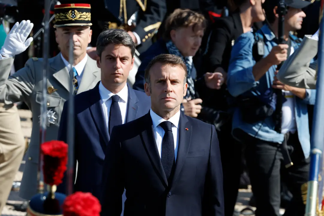 Emmanuel Macron, durante un acto. / Henri Szwarc / EP