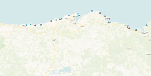 Avistamientos de medusas en los &uacute;ltimos d&iacute;as en Cantabria. / Captura MedusaApp