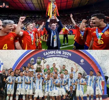 Las selecciones de Espa&ntilde;a y Argentina. / A.E