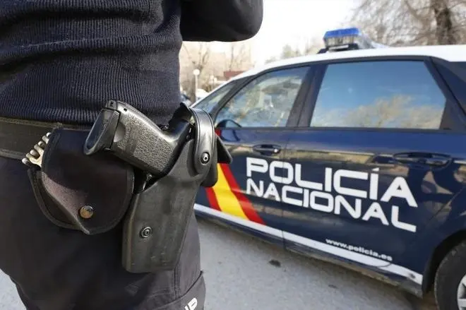 Un agente y un coche de la Polic&iacute;a Nacional. / EP