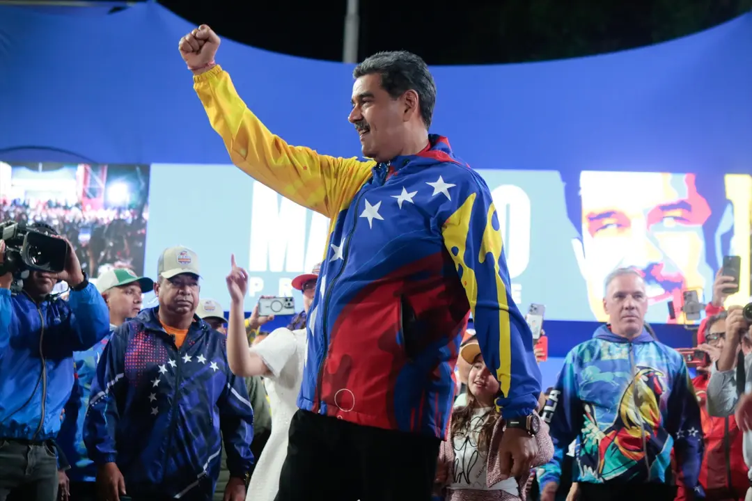 Nicol&aacute;s Maduro, ayer, tras conocerse los resultados electorales. EP