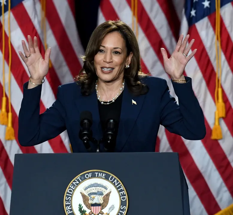 La vicepresidenta de Estados Unidos y candidata del partido dem&oacute;crata, Kamala Harris. / Mark Hertzberg