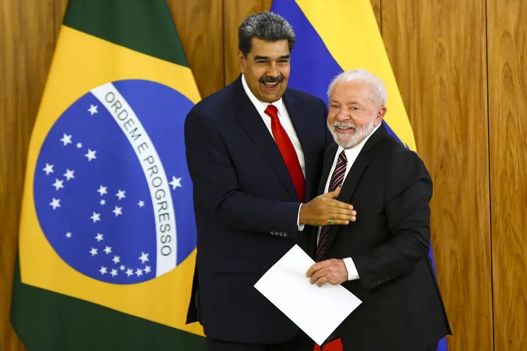 El presidente de Brasil, Luiz Inacio Lula da Silva junto a Nicol&aacute;s Maduro. / Marcelo Camargo / Archivo