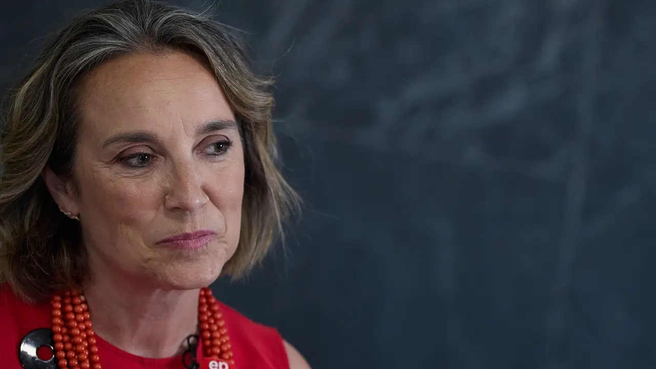 La secretaria general del PP, Cuca Gamarra, durante una entrevista. Jes&uacute;s Hell&iacute;n