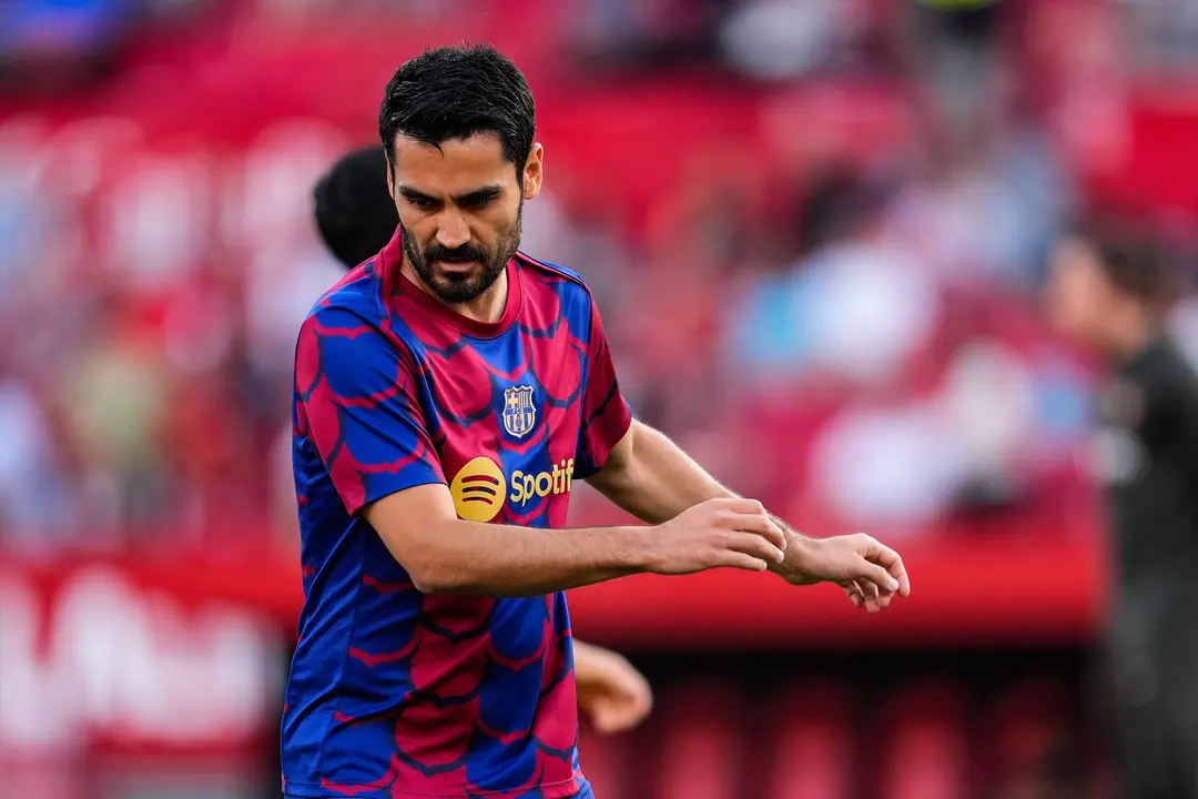 Gundogan durante un calentamiento antes de un partido de liga con el Bar&ccedil;a. / EP