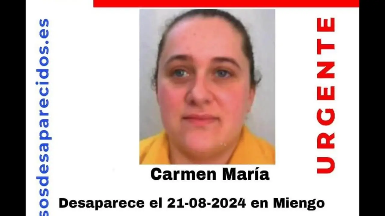Cartel de b&uacute;squeda de Carmen Mar&iacute;a.