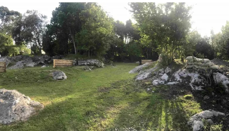 El campo de Paintball, donde ocurre todo el juego. / Paintball Cantabria