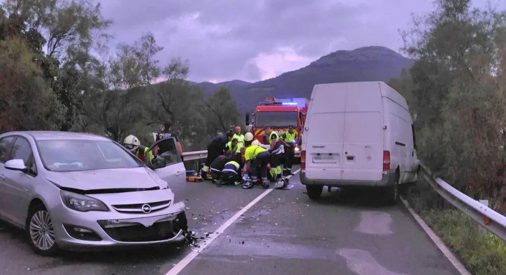 El tremendo accidente recogida por el 112. /  112 Cantabria