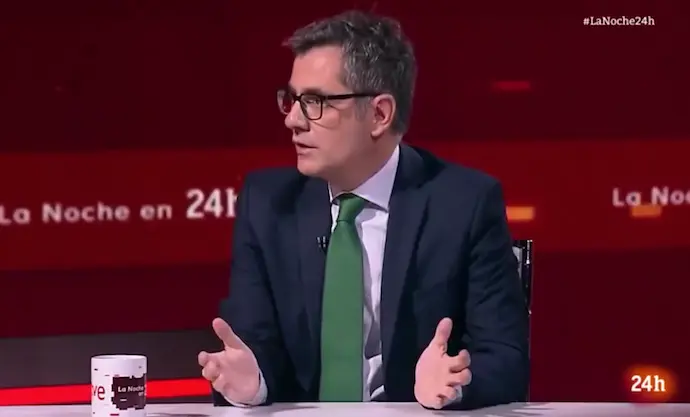 El Ministro de la Presidencia, F&eacute;lix Bola&ntilde;os durante el programa 'La Noche 24h. / X