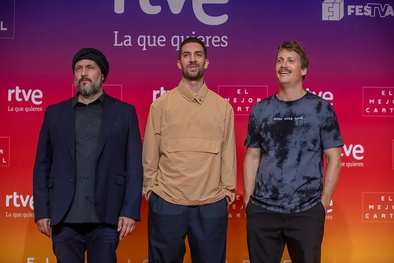 Ricardo Castella, David Broncano y Grison en Vitoria-Gasteiz en la presentaci&oacute;n de su programa. / FESTVAL
