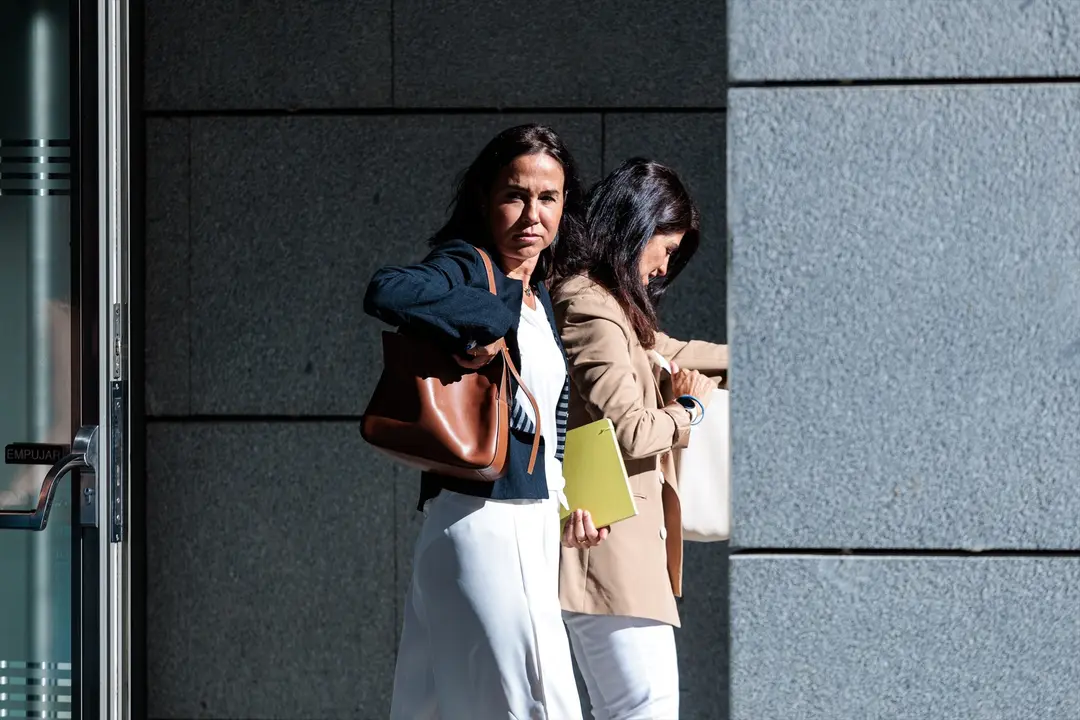 La expresidenta de Adif Isabel Pardo de Vera sale tras declarar como testigo en el &lsquo;caso Koldo&rsquo;, en la Audiencia Nacional. / Carlos Luj&aacute;n