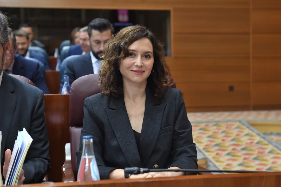 La presidenta de la Comunidad de Madrid, Isabel D&iacute;az Ayuso, durante una sesi&oacute;n plenaria en la Asamblea de Madrid. / Gustavo Valiente