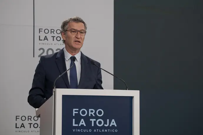 Alberto N&uacute;&ntilde;ez Feij&oacute;o en una ponencia durante la segunda jornada del Foro La Toja. / EP